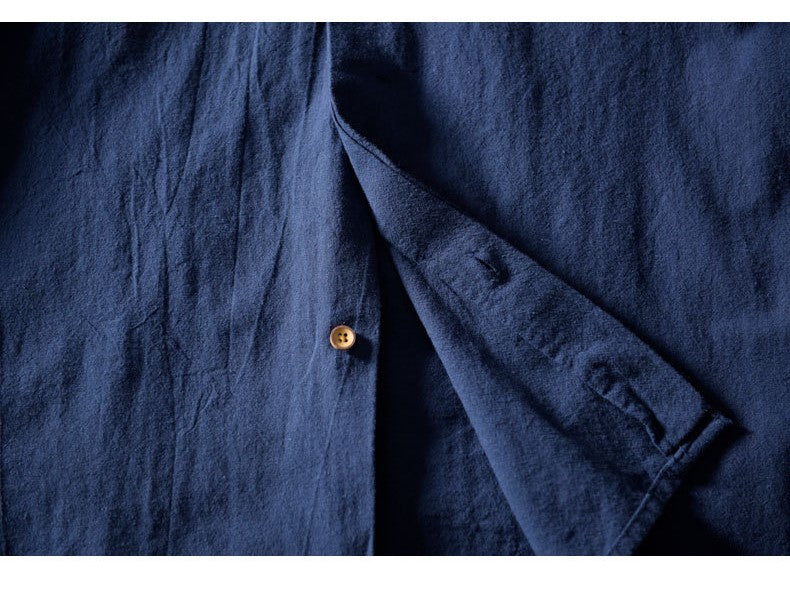 A Classic Comfort: Navy Blue Full Sleeve Shirt for Men