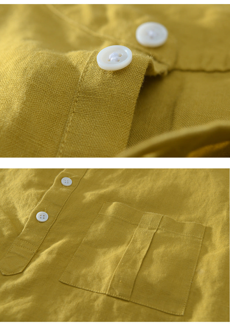 The Perfect Blend of Tradition and Modernity: Men's Yellow Cotton Kurta Shirt with Handy Pocket