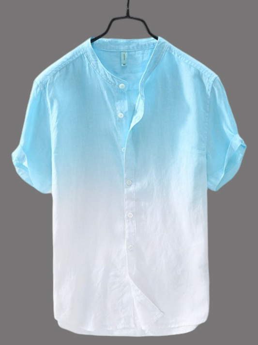 Cool and Calm: The Perfect Sky Blue-White Gradient Shirt for Any Occasion