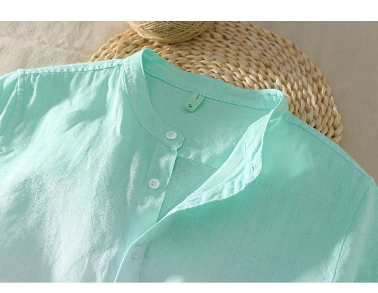 Stay Cool and Stylish in This Trendy Green Half-Sleeve Shirt