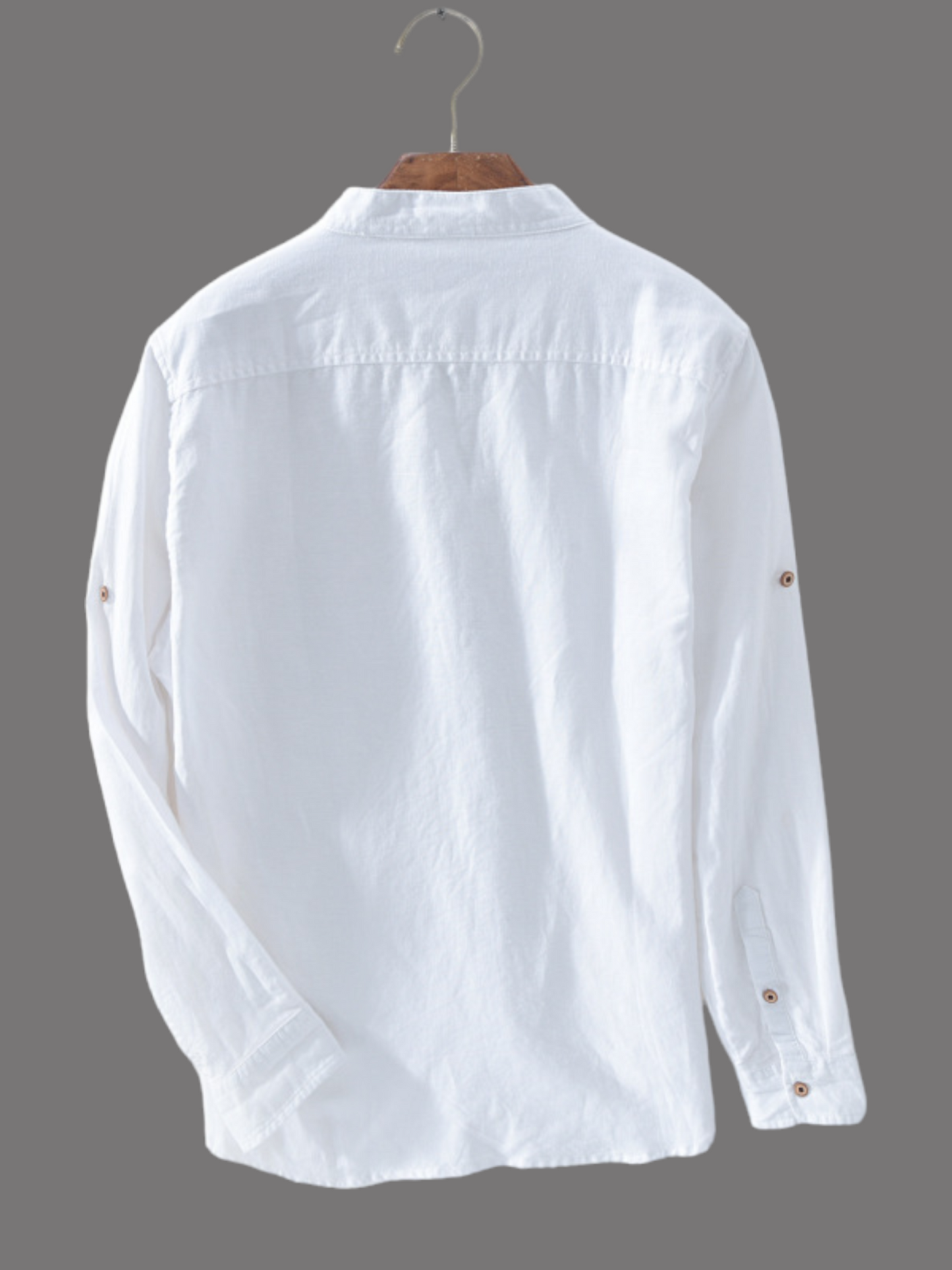 A Men Cotton Long Sleeve White Casual Shirt