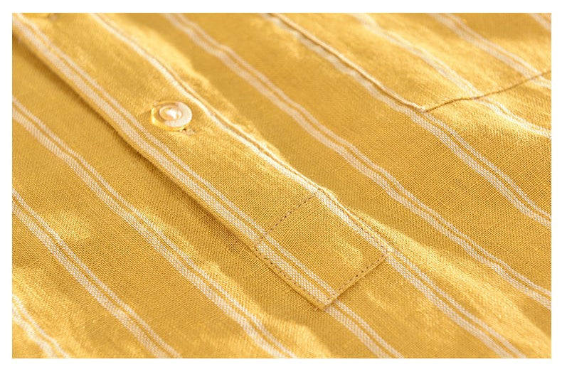 #Men's Cotton Mustard Yellow Kurta Shirt with Pocket