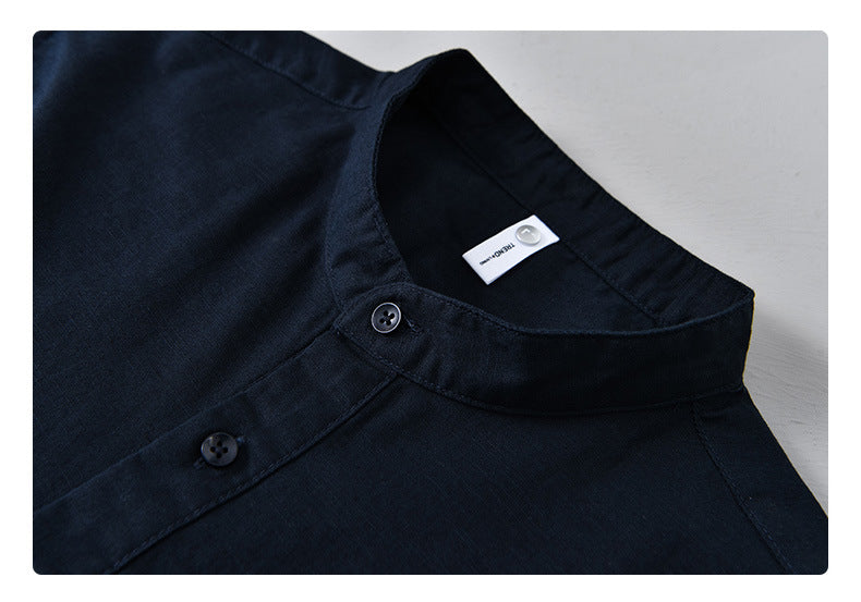 Classic Navy Blue Cotton Kurta Shirt for Men